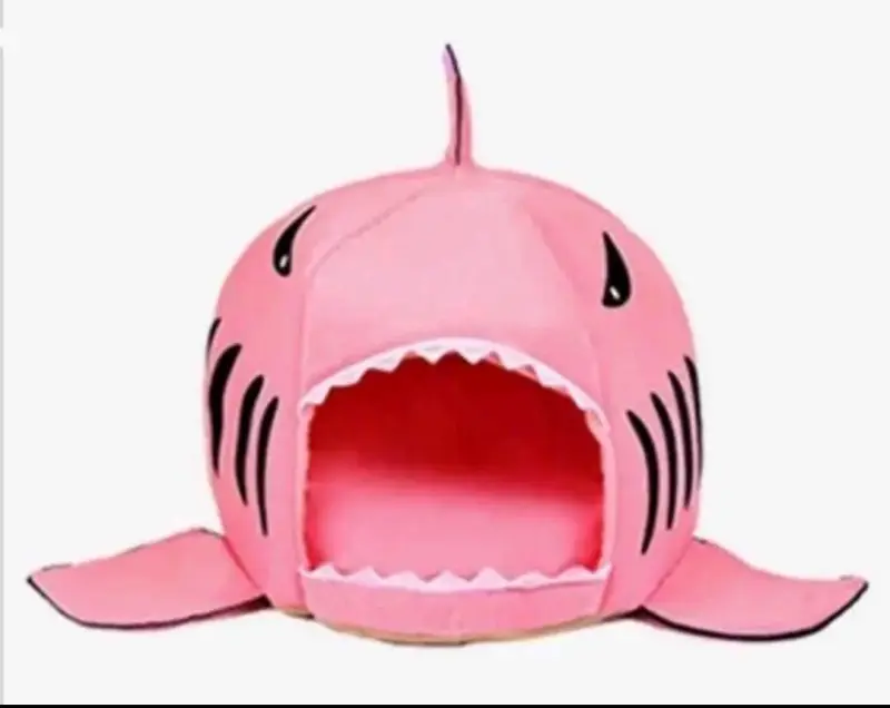 Cama para mascotas tiburón rosado - 2