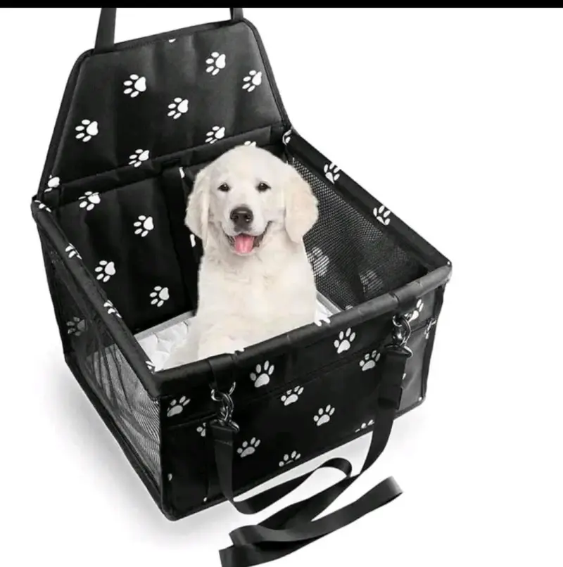 Asiento de coche para mascotas con diseño de huellas