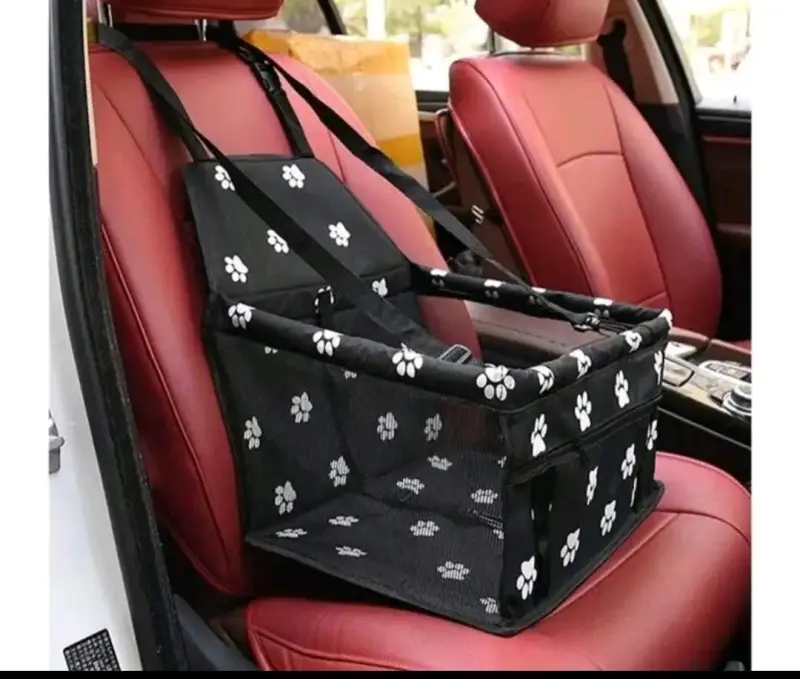 Asiento de coche para mascotas con diseño de huellas - 2