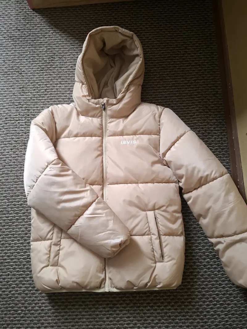 Chaqueta acolchada beige Levi's con capucha - 1