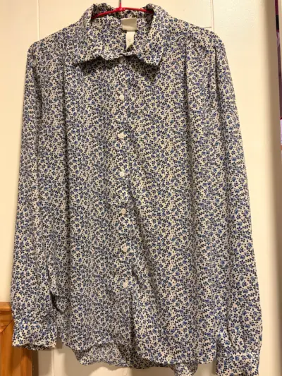 Blusa floral azul H&M - Talla XL/44 - miniatura 1