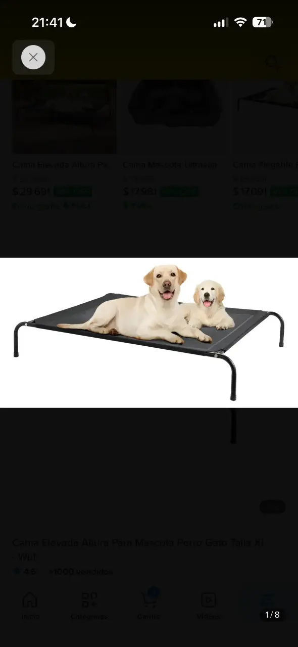 Cama elevada para mascotas talla XL