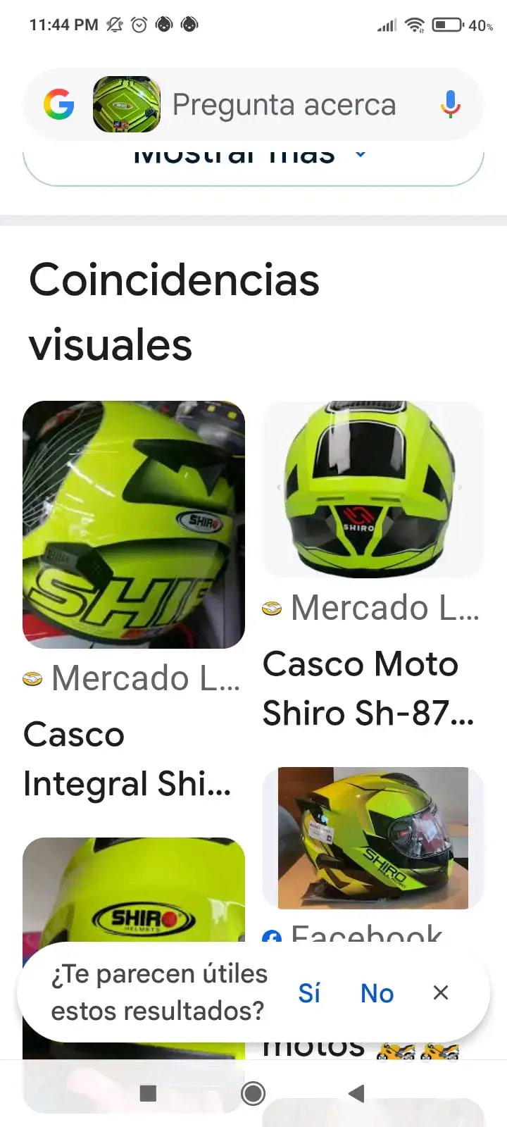 Casco integral Shiro amarillo neón