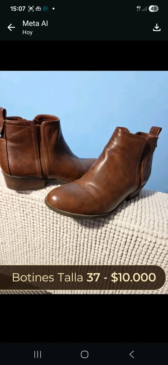 Botines de cuero marrón talla 37 - 4