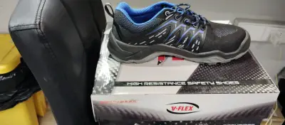 Zapatos de seguridad V-Flex negros y azules - miniatura 1