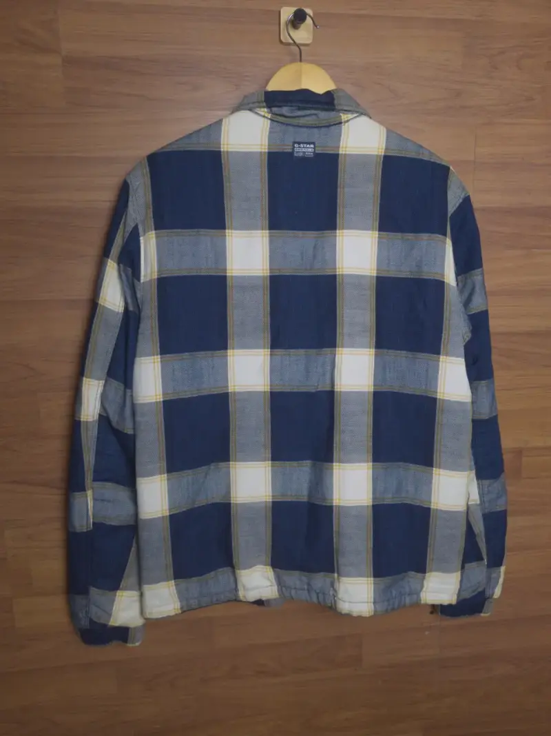 Chaqueta de franela a cuadros azul y blanco G-STAR - 3