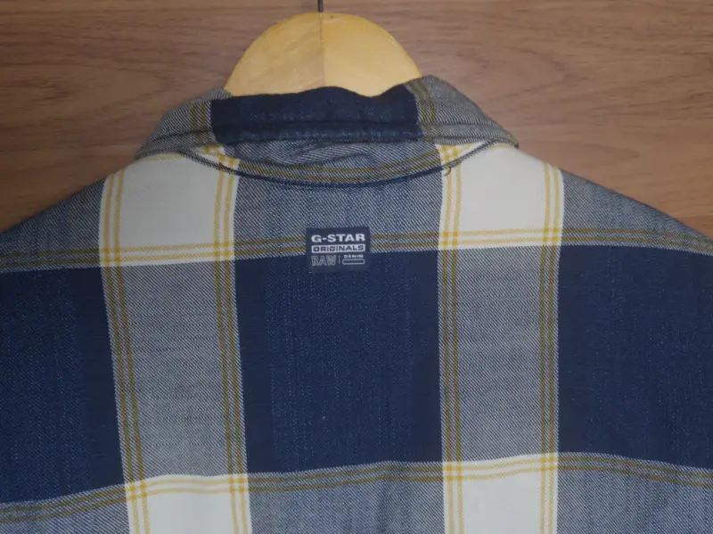 Chaqueta de franela a cuadros azul y blanco G-STAR - 4
