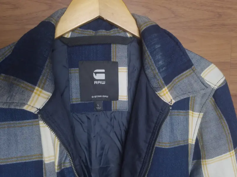 Chaqueta de franela a cuadros azul y blanco G-STAR - 5