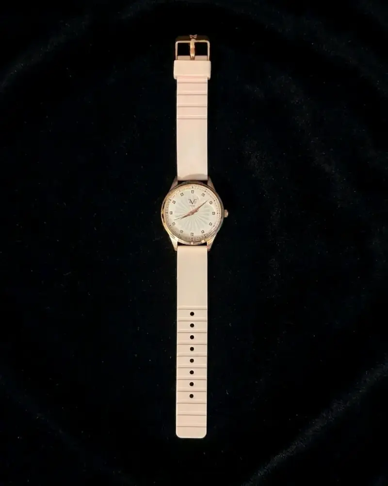 Reloj de pulsera versace dorado  correa palo rosa - 2