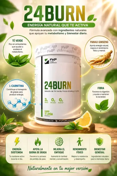 Suplemento 24Burn con Té Verde y Ginseng + Renova - miniatura 1