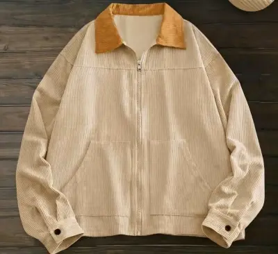 Chaqueta beige con cuello - miniatura 1