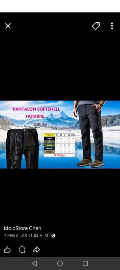 Pantalones Softshell Hombre en Varios Colores - miniatura 2