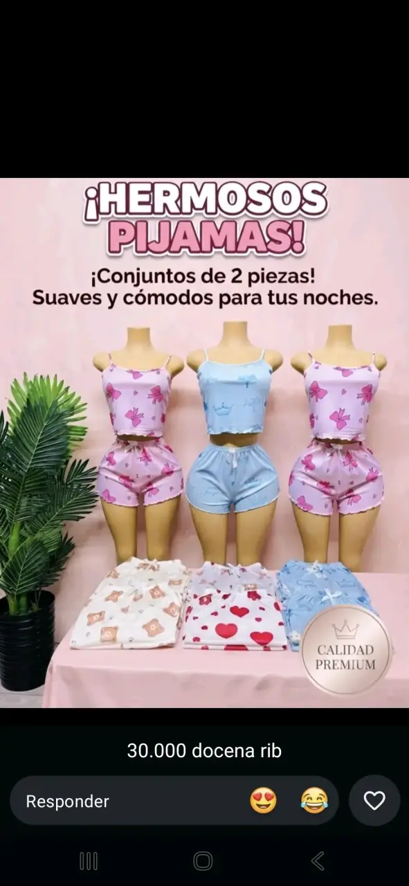 Conjunto de pijama de dos piezas con estampado de corazones - 3