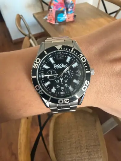 Reloj de pulsera Moschino negro con cronógrafo - miniatura 1