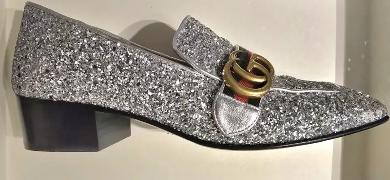 Zapatos Gucci de Mujer Plateados con Brillo - 3