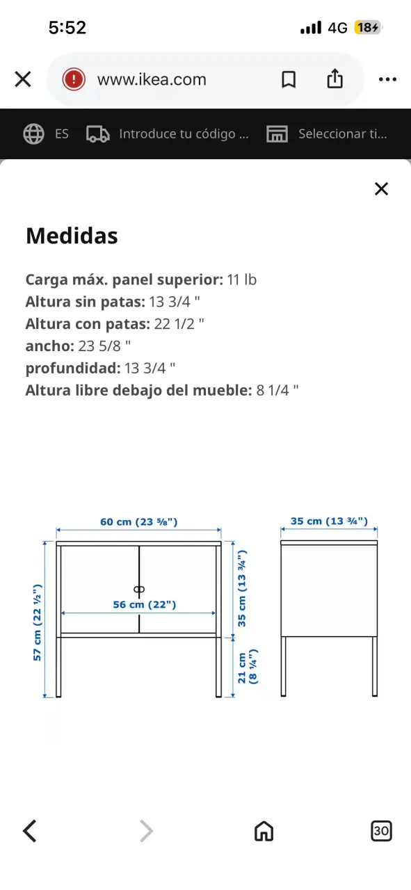 Gabinete metálico IKEA - retiro en LO Barnechea - 2