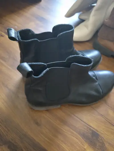 Botines de cuero negro para mujer - miniatura 4
