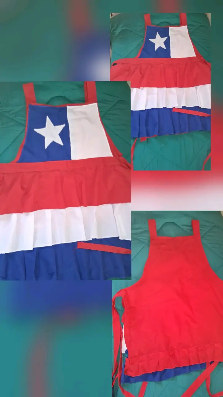 Delantal con diseño bandera chilena - 3
