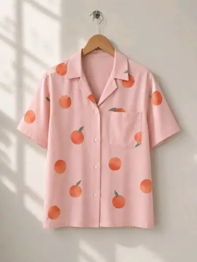 Camisa rosada con estampado  para mujer - miniatura 1