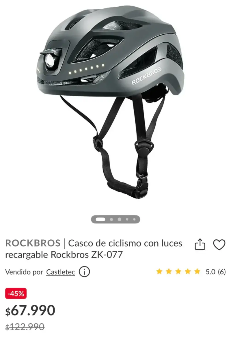 Casco de bicicleta Rockbros con luz LED - 6