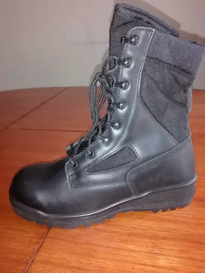Botas tácticas negras de cuero y tela - miniatura 2