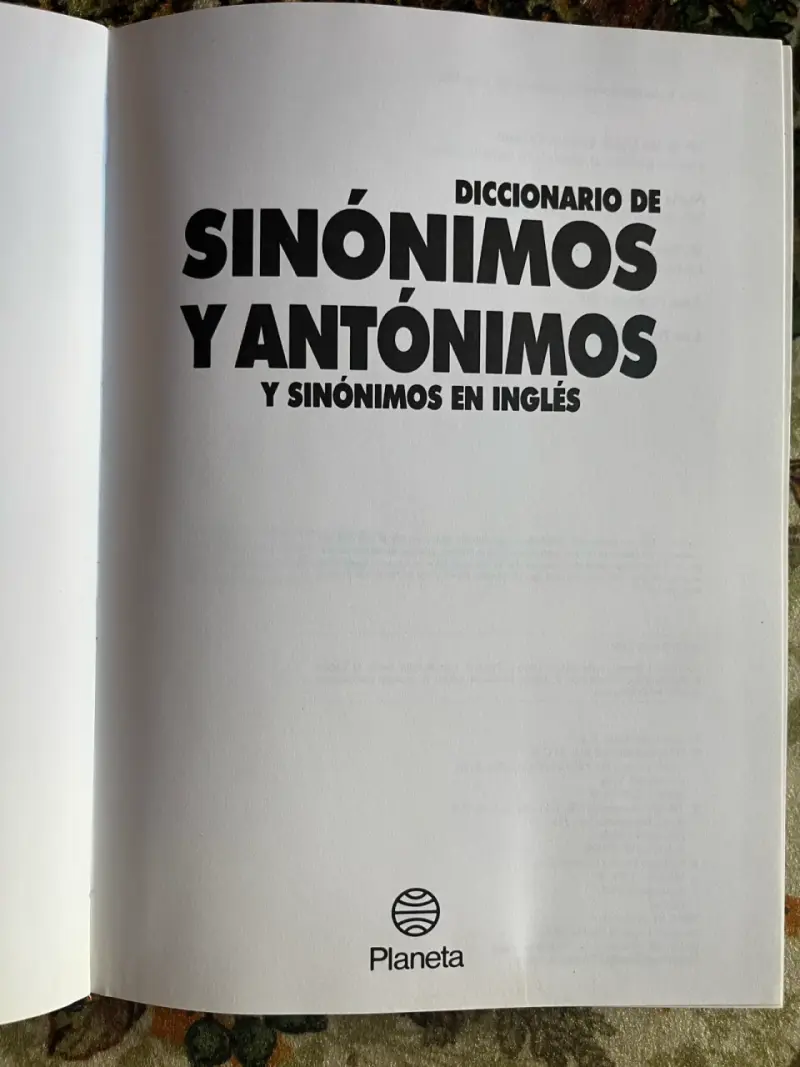 Diccionario de Sinónimos y Antónimos con Inglés - 2