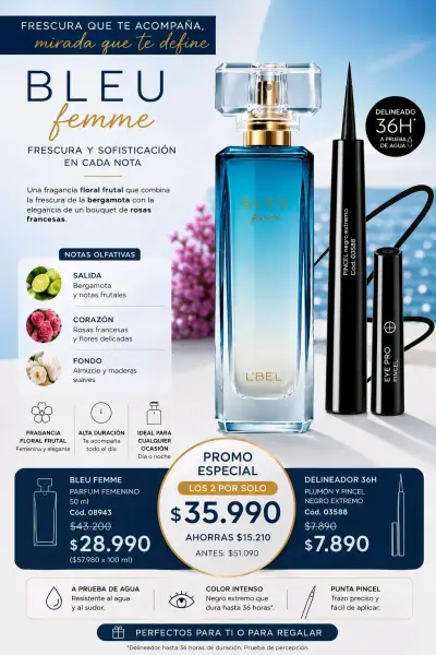 Set de Perfume y Delineador L'Bel Bleu Femme - miniatura 1