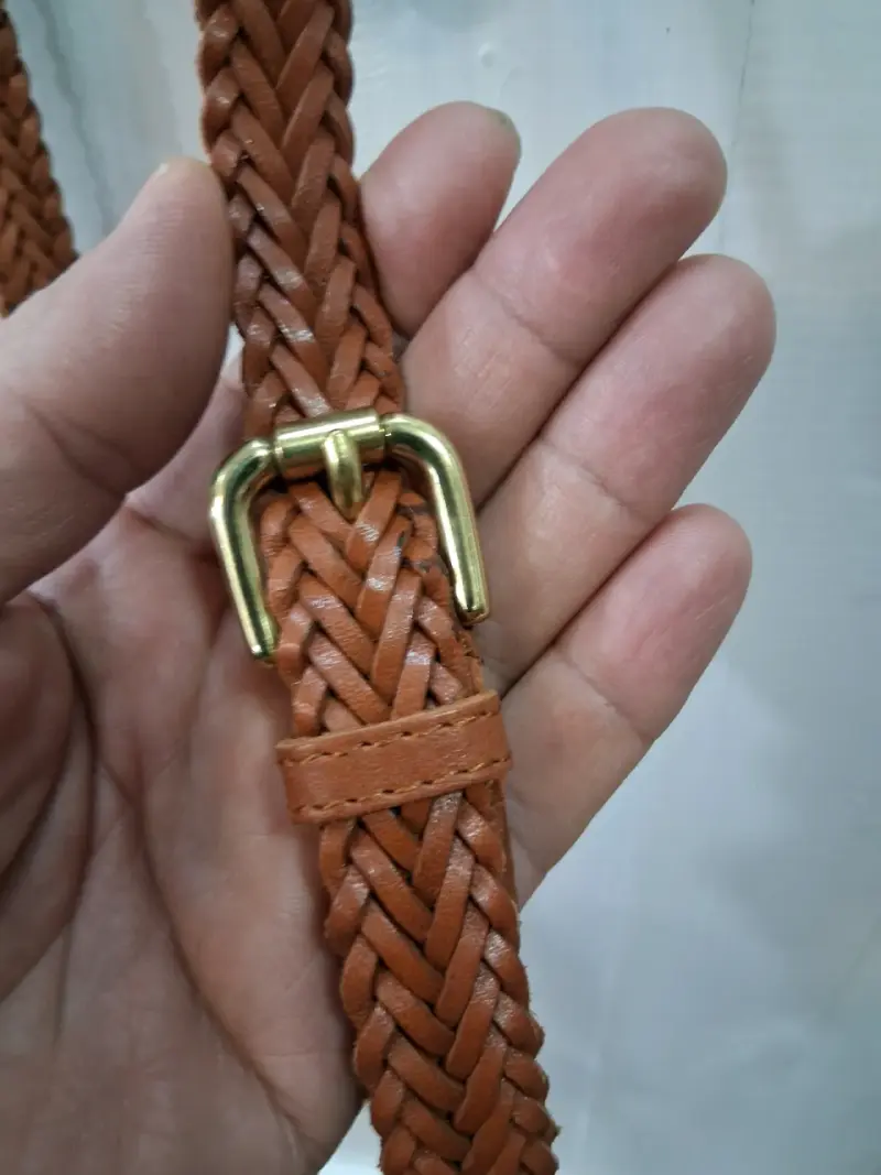 Tirantes de cuero trenzado marrón para hombre - 2