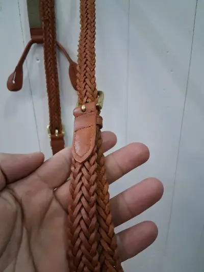 Tirantes de cuero trenzado marrón para hombre - miniatura 4