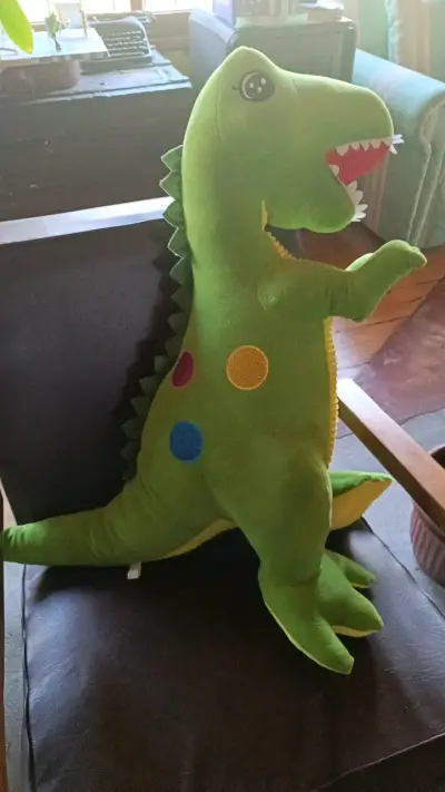 Peluche de dinosaurio verde grande - miniatura 1
