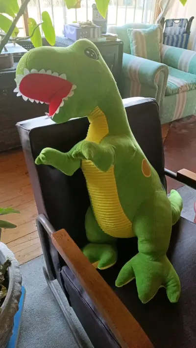 Peluche de dinosaurio verde grande - miniatura 2