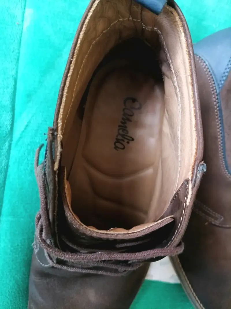 Botines de cuero marrón para hombre talla 42 - 2