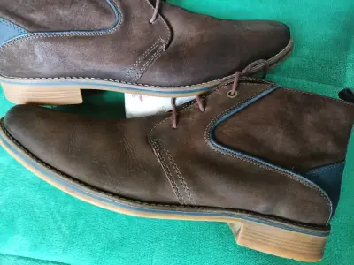 Botines de cuero marrón para hombre talla 42 - miniatura 4