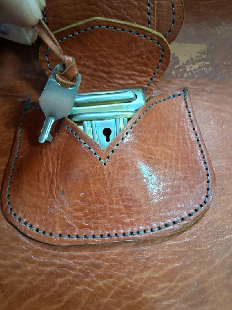 Bolso de viaje de cuero vintage marrón - 4