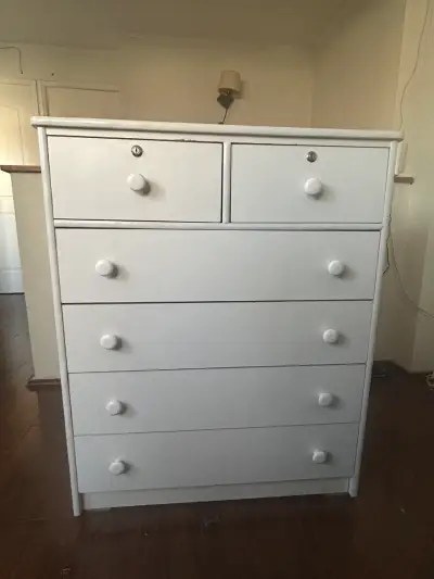 Cómoda de Madera Blanca con Cajones - miniatura 1