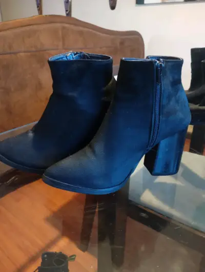 Botines de cuero negro con cierre lateral - miniatura 5