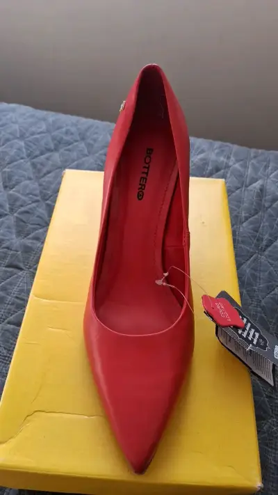 Zapatos de tacón rojo Bottero de cuero legítimo - miniatura 2