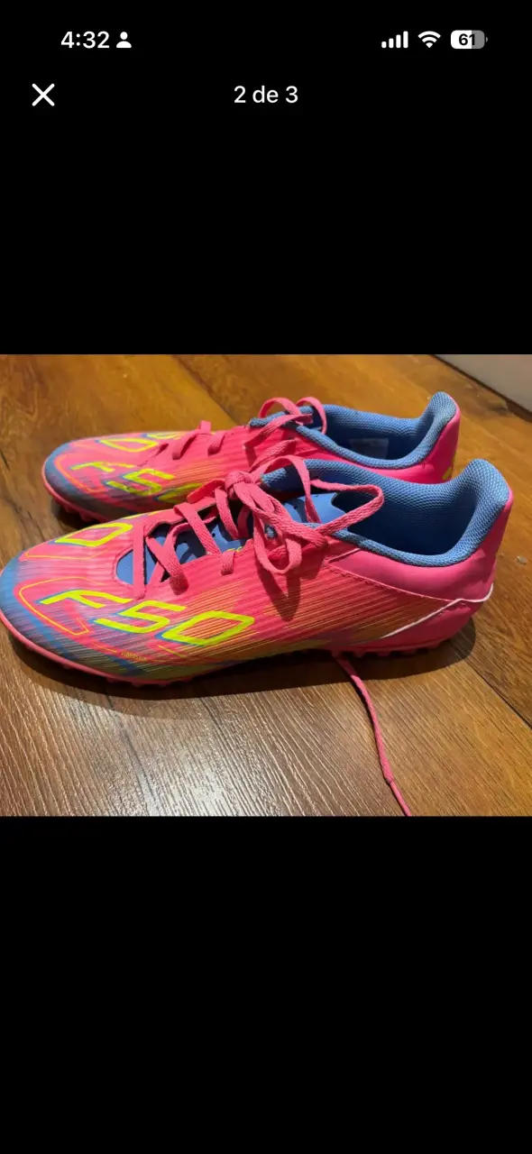 Zapatillas de Fútbol Adidas F50 Rosadas - 1
