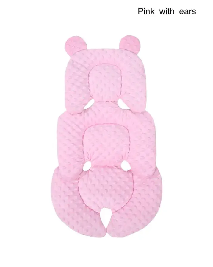 Cojín para silla de auto rosa con orejas - 1