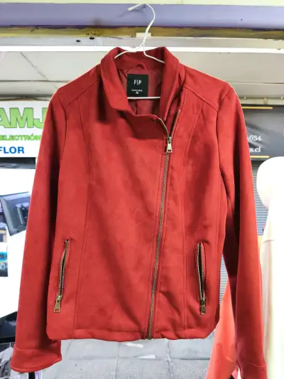 Chaqueta roja de mujer con cierre FSP - miniatura 1