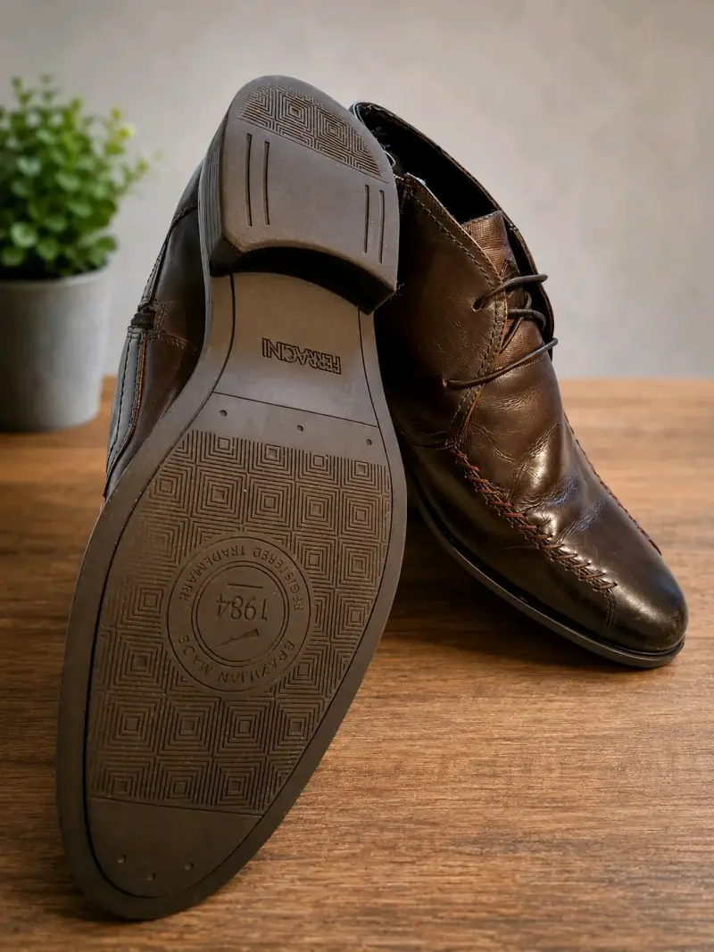 Zapatos de cuero marrón Ferracini para hombre - 2