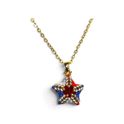 Collar con colgante de estrella de cuentas - miniatura 1