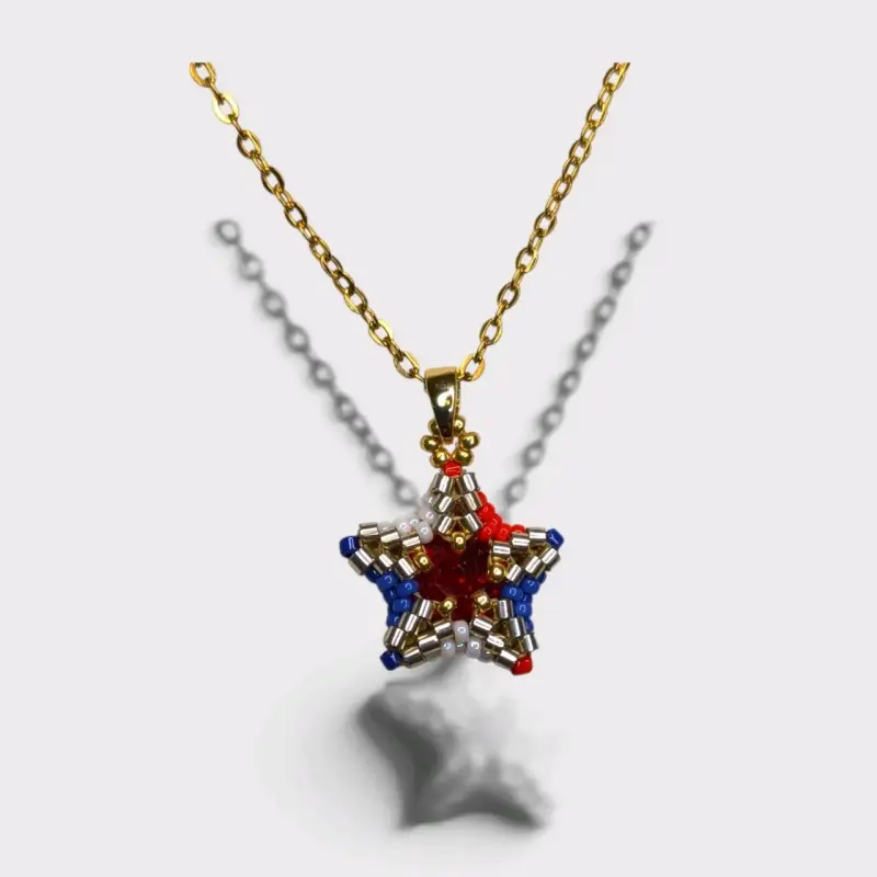 Collar con colgante de estrella de cuentas - 2