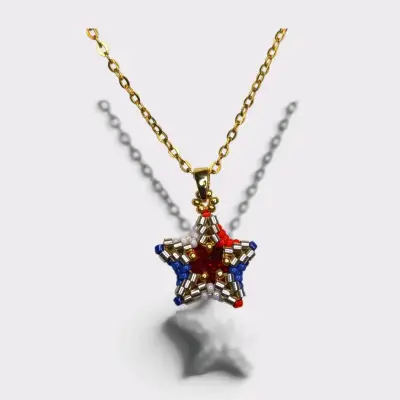 Collar con colgante de estrella de cuentas - miniatura 2