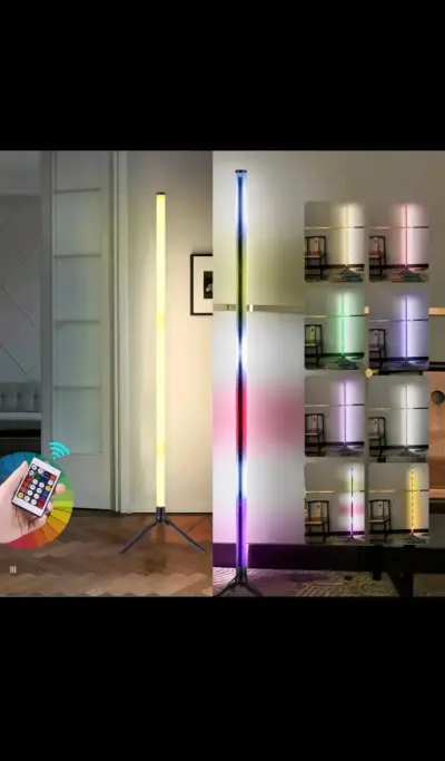 Lámpara LED de pie con control remoto y colores ajustables - miniatura 1