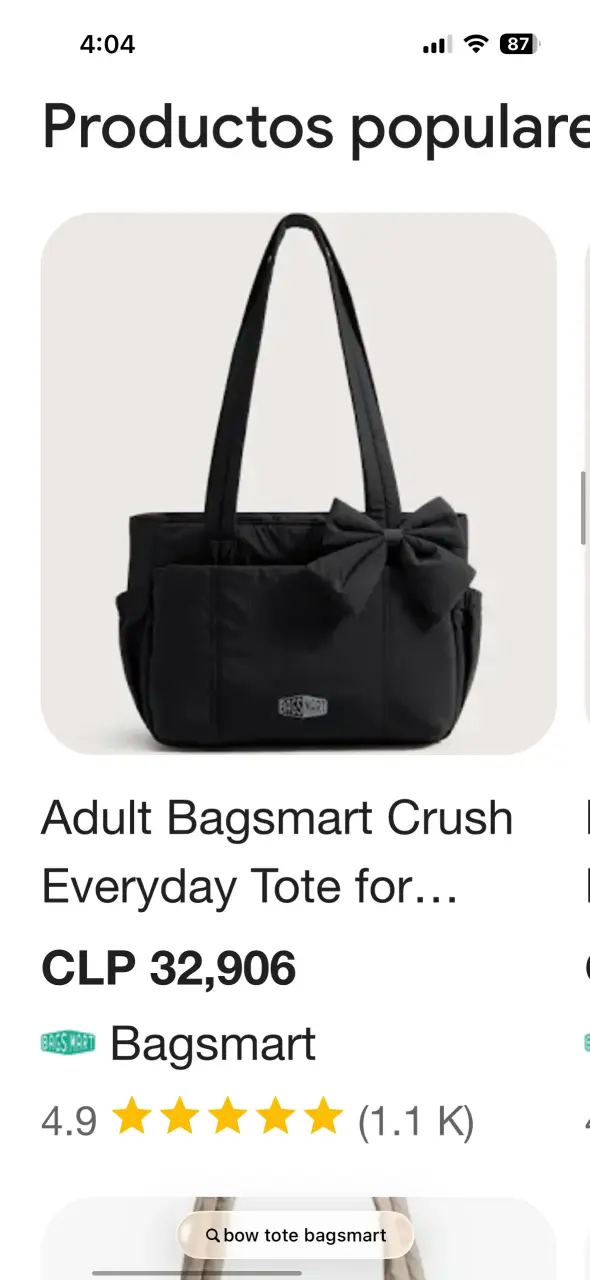 Tote/pañalera negra Bagsmart original NUEVA - 1
