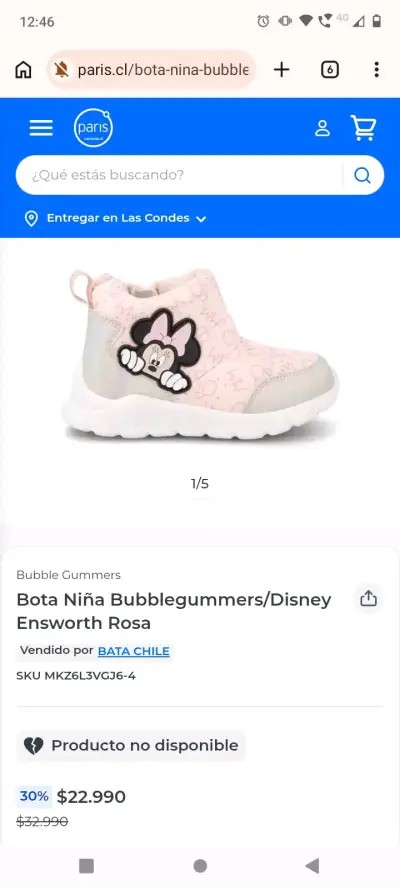 Botas de niña Minnie Mouse Disney rosadas - miniatura 4