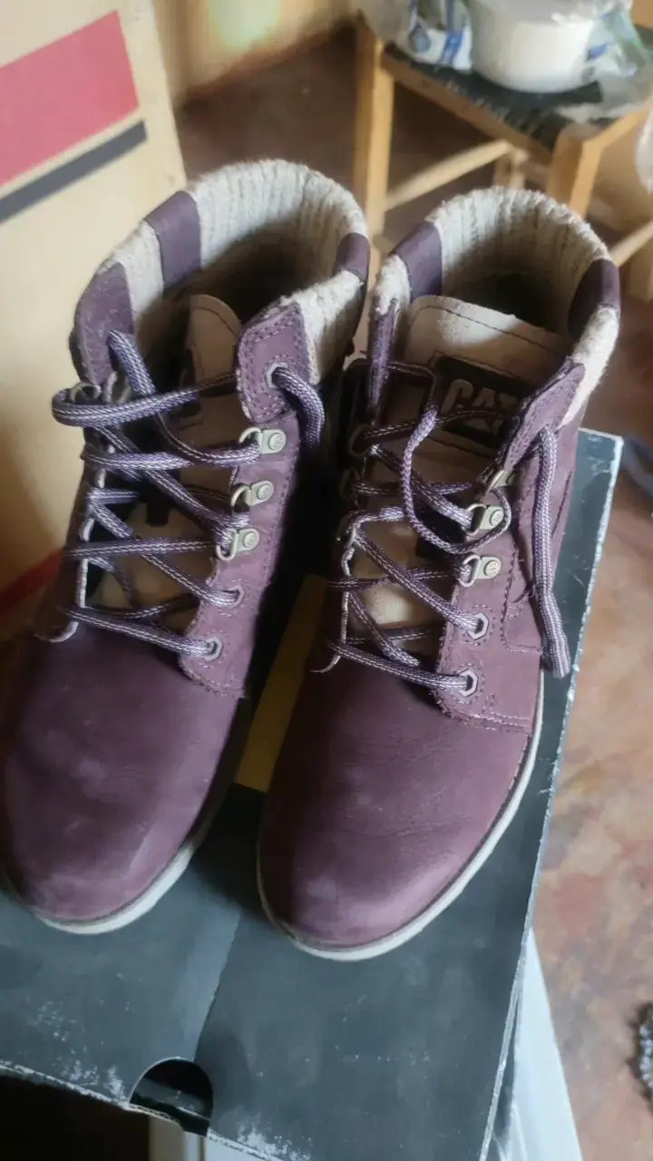 Botas Caterpillar de cuero marrón para mujer - 2