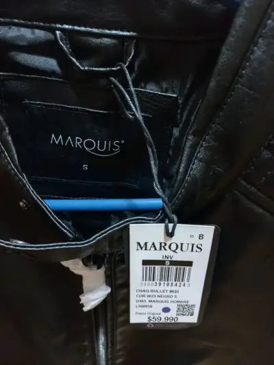Chaqueta de cuero negra para hombre Marquis - miniatura 1