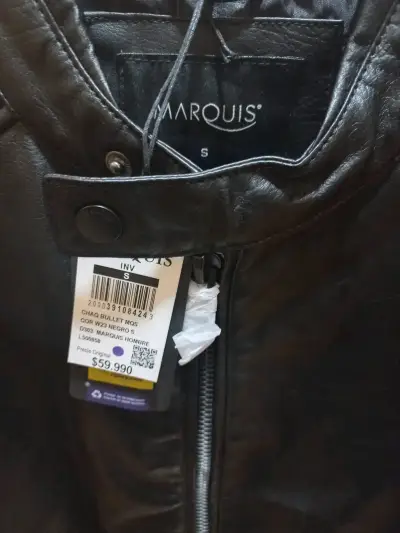Chaqueta de cuero negra para hombre Marquis - miniatura 2